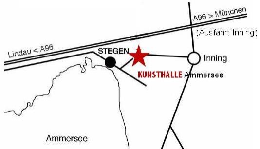 Anfahrtsskizze zur KunsthalleAmmersee in der Alten Brauerei Stegen Anfahrtsskizze zur KunsthalleAmmersee in der Alten Brauerei Stegen