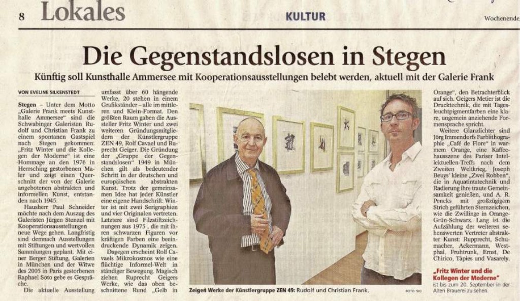 Starnberger Merkur zur Ausstellung der Galerie Frank in der KunsthalleAmmersee